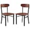 Flash Furniture Metal Dining Chairs - Walnut Wood Seat/Back, PK 2 2-XU-DG6V5B-WAL-GG - alternate 9